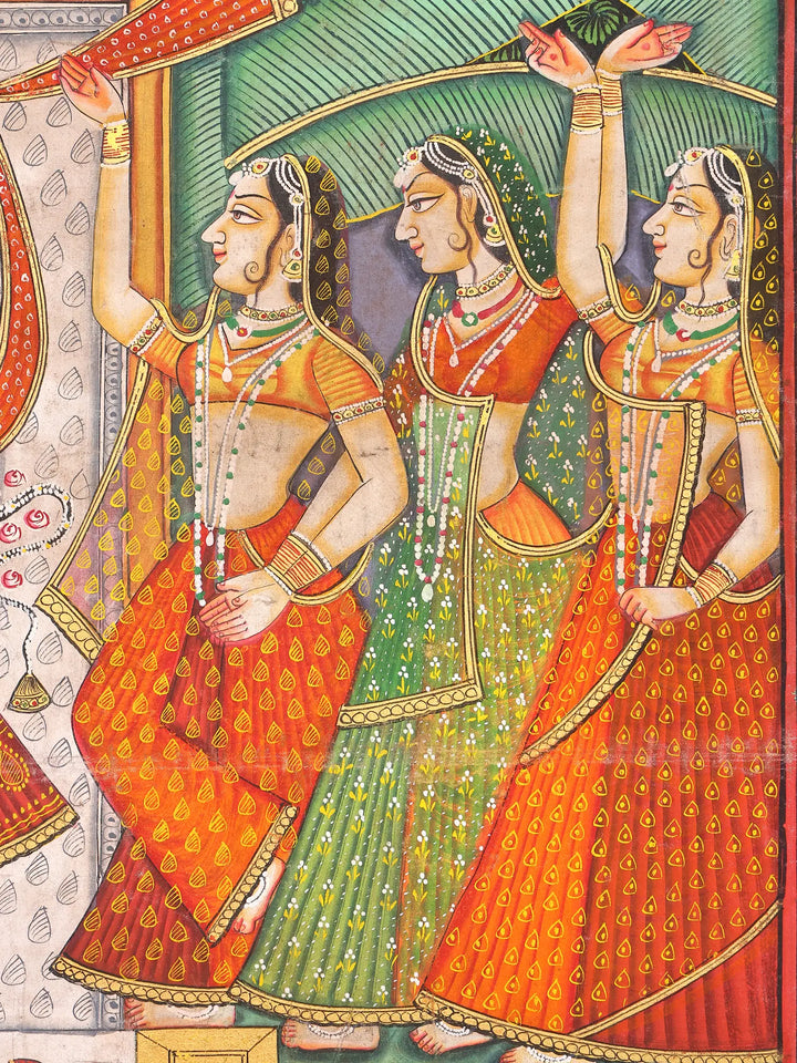 Divine Shrinathji Darshan Pichwai Painting on Cloth · view 4