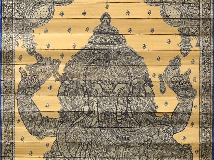 Standing Lord Ganesha Painting on Palm Leaf by Rabi Behera · view 2