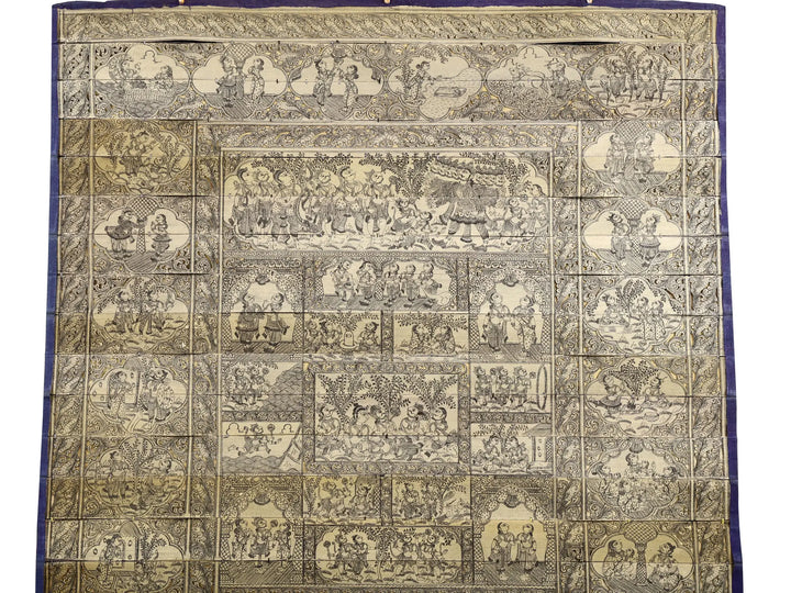 Superfine Large Story of Shri Ram Chandra (Ramayana) Painting on Palm Leaf by Rabi Behera · view 2