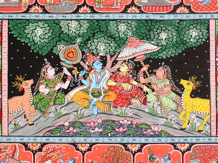 Shri Krishna Leela Painting on Canvas · view 2