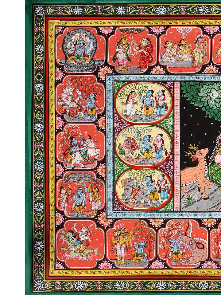 Shri Krishna Leela Painting on Canvas · view 3