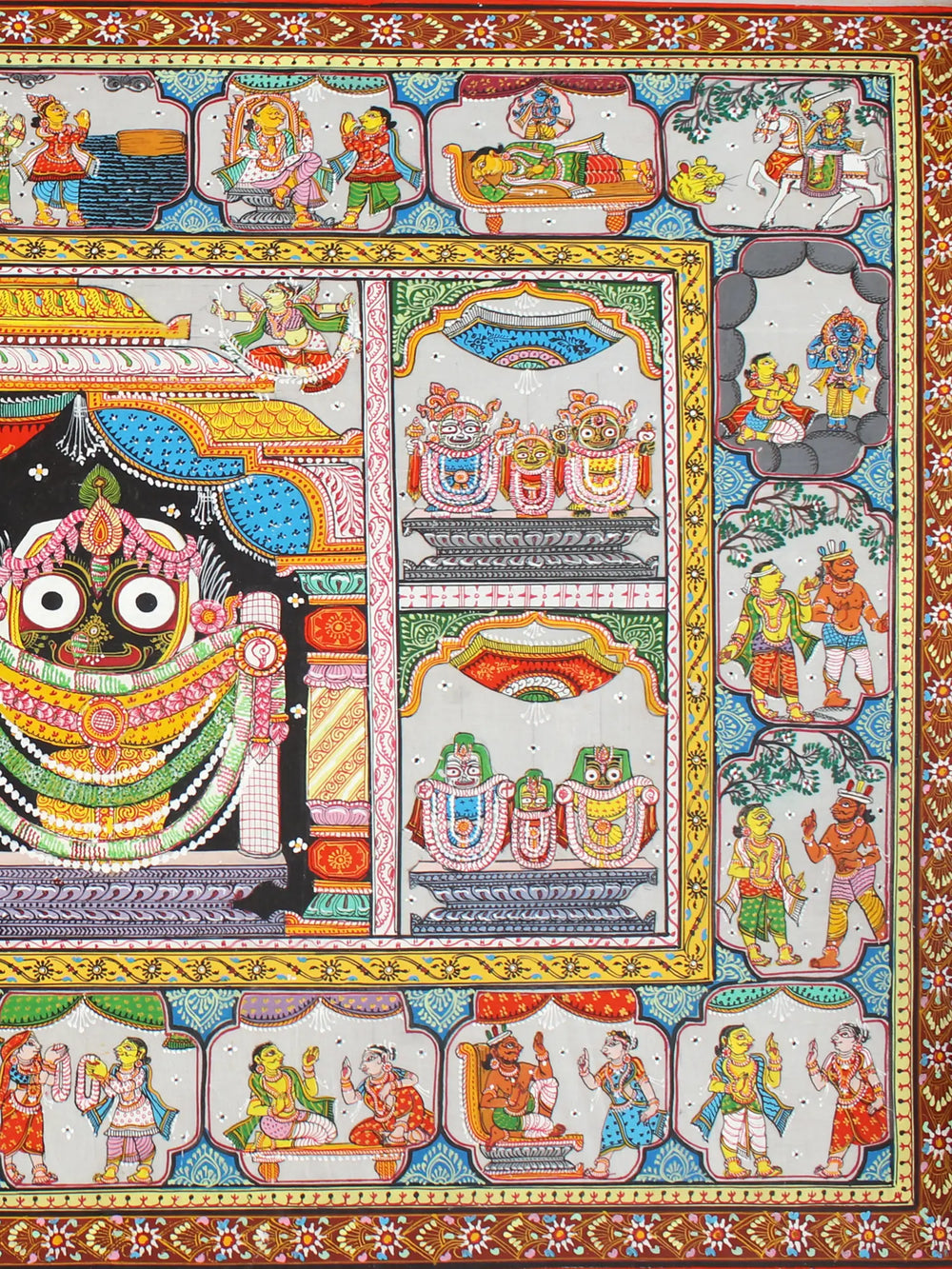 Hindu Deities Jagannatha Balabhadra and Subhadra | Patta Painting | Odisha Art