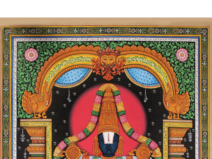 Shri Venkateswara BalaJi Painting on Tussar Silk · view 2
