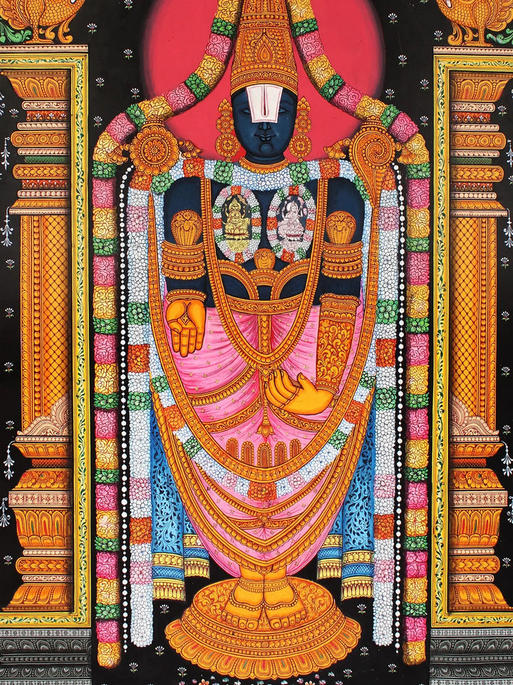 Shri Venkateswara BalaJi Painting on Tussar Silk · view 4