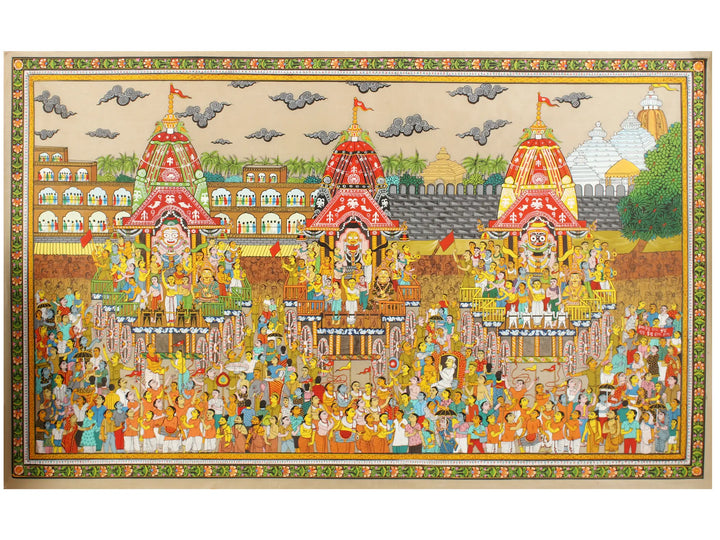 Jagannath Rath Yatra Patachitra Pattachitra Painting on Tussar Silk · view 1