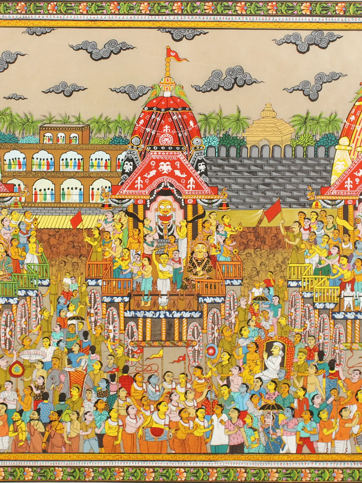 Jagannath Rath Yatra Patachitra Pattachitra Painting on Tussar Silk · view 3