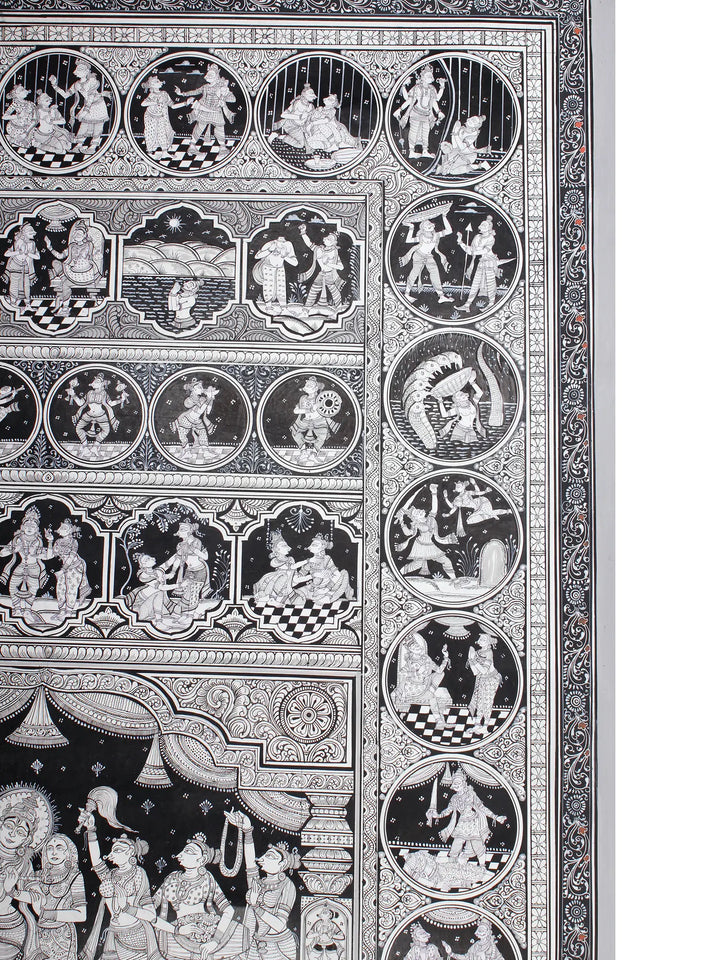 Krishna Leela Pattachitra Painting on Cloth · view 2