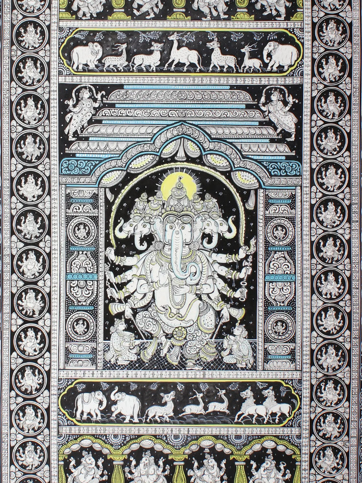 The Story of Lord Ganesha Pattachitra Painting on Cloth · view 2