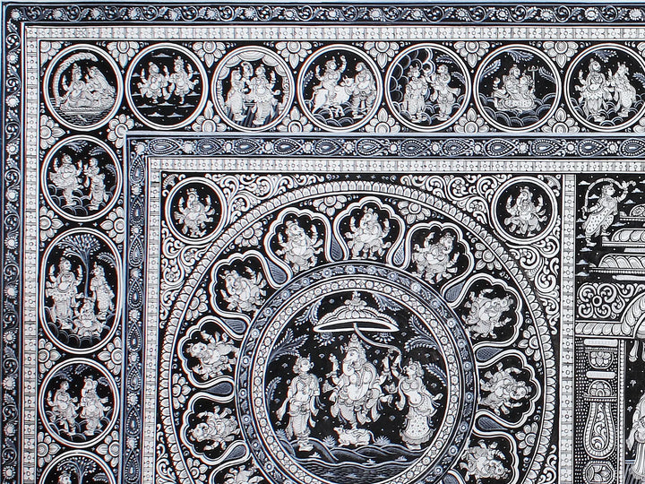 Life of Lord Ganesha Pattachitra Painting on Cloth by Rabi Behera · view 3