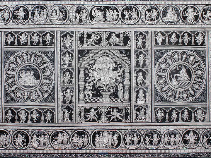 Episodes from Ganesha's Life Pattachitra Painting on Cloth by Rabi Behera · view 2