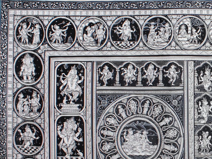 Episodes from Ganesha's Life Pattachitra Painting on Cloth by Rabi Behera · view 3