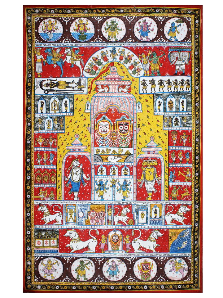 Lord Jagannath Ji- Jatripatti Pattachitra Painting on Cloth by Rabi Behera · view 1