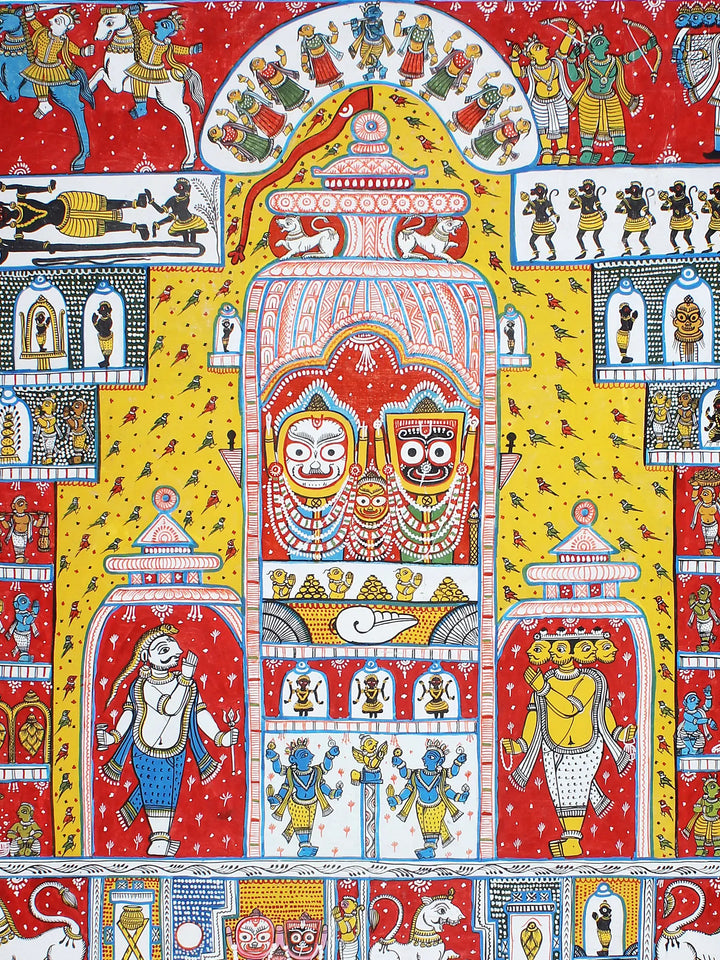 Lord Jagannath Ji- Jatripatti Pattachitra Painting on Cloth by Rabi Behera · view 2