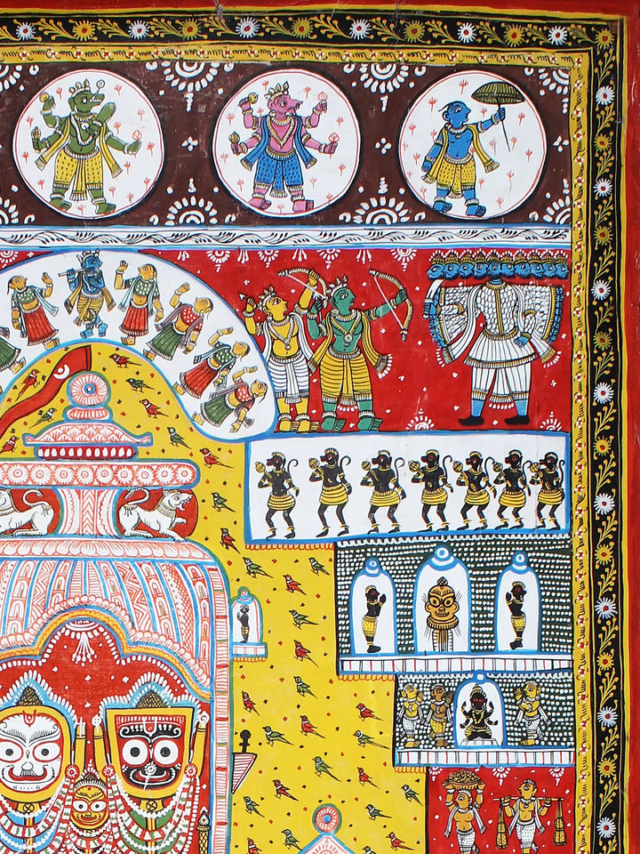 Lord Jagannath Ji- Jatripatti Pattachitra Painting on Cloth by Rabi Behera · view 3