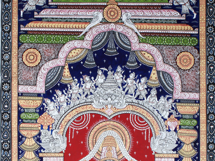 Lord Venkateshwara (Tirupati Balaji) Pattachitra Painting on Cloth by Rabi Behera · view 4