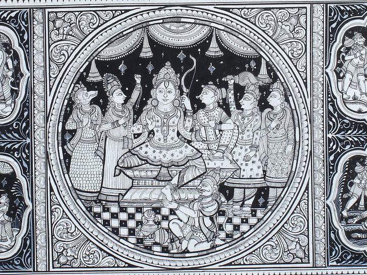 Ramayana (The Story of Shri Ram) Pattachitra Painting on Cloth by Rabi Behera · view 2