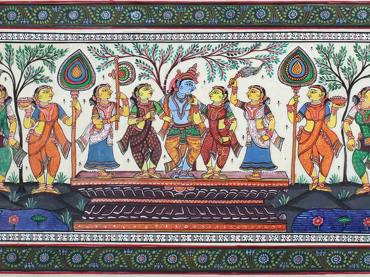 Radha-Krishna Pattachitra Painting on Cloth by Rabi Behera · view 3
