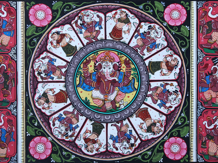 Lord Ganesha Pattachitra Painting on Cloth by Rabi Behera · view 2