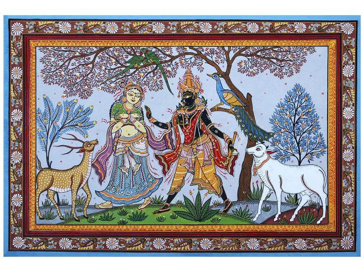 Radha-Krishna Pattachitra Painting on Cloth · view 1