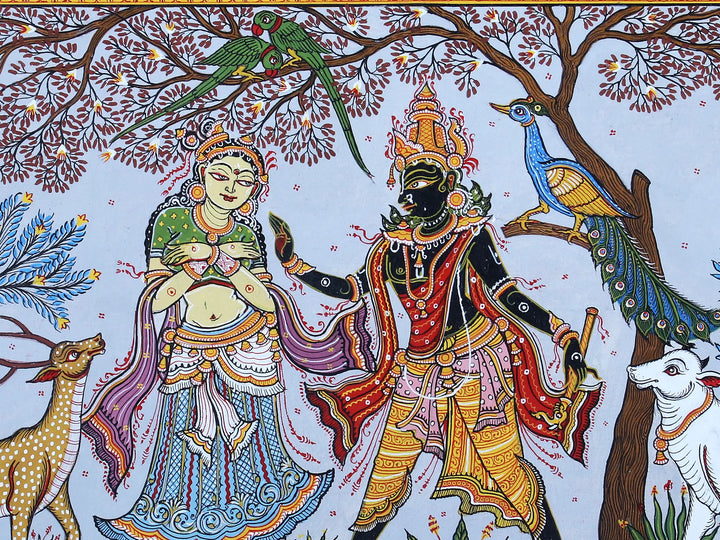 Radha-Krishna Pattachitra Painting on Cloth · view 2