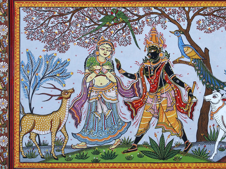 Radha-Krishna Pattachitra Painting on Cloth · view 3