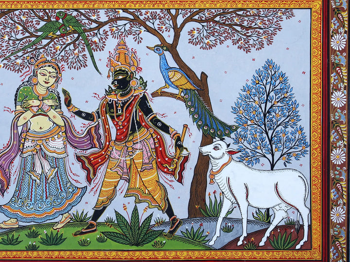 Radha-Krishna Pattachitra Painting on Cloth · view 4