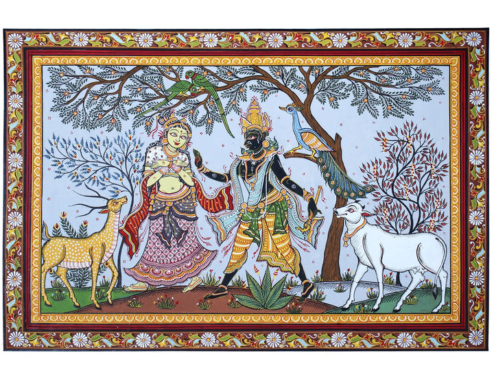 Radha-Krishna Pattachitra Painting on Cloth by Rabi Behera · view 1