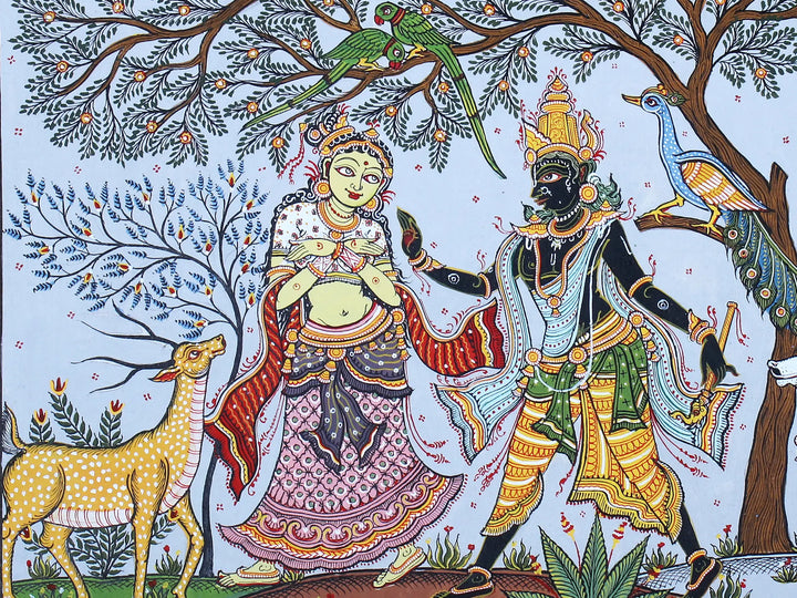 Radha-Krishna Pattachitra Painting on Cloth by Rabi Behera · view 2