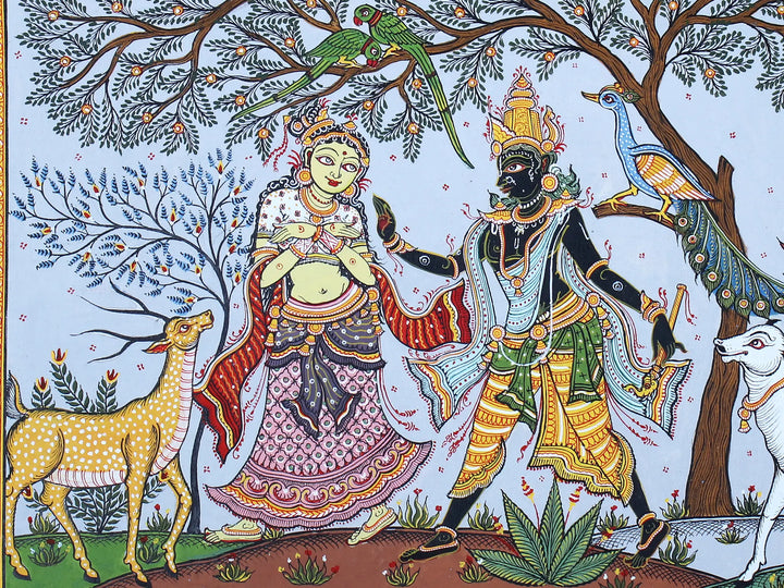Radha-Krishna Pattachitra Painting on Cloth by Rabi Behera · view 3