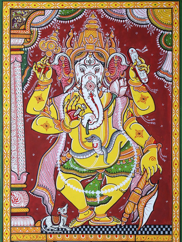 Lord Ganesha Pattachitra Painting on Cloth by Rabi Behera · view 2