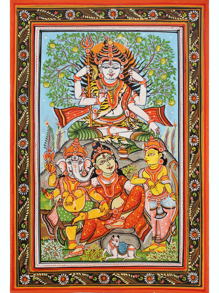 Shiva Parivar Paata from Odisha Pattachitra Painting on Cloth by Rabi Behera · view 1