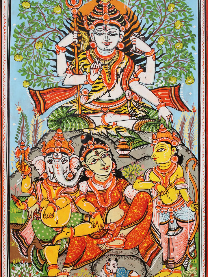 Shiva Parivar Paata from Odisha Pattachitra Painting on Cloth by Rabi Behera · view 2