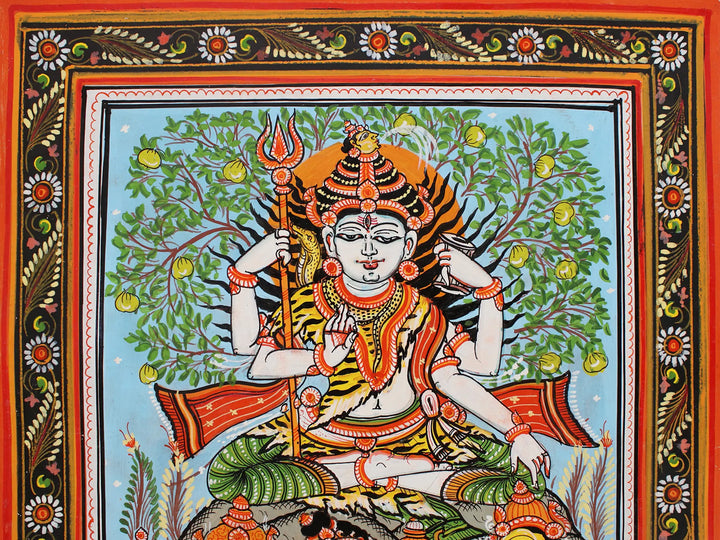 Shiva Parivar Paata from Odisha Pattachitra Painting on Cloth by Rabi Behera · view 3