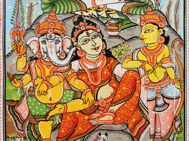 Shiva Parivar Paata from Odisha Pattachitra Painting on Cloth by Rabi Behera · view 4