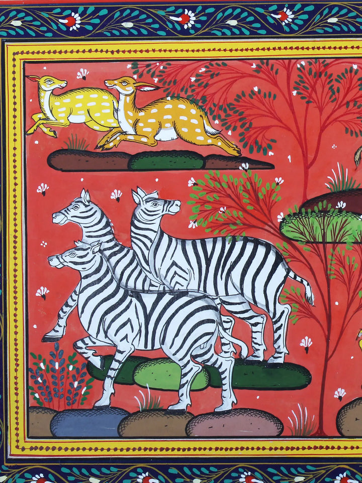 Gentle Animals Pattachitra Painting on Cloth by Rabi Behera · view 3