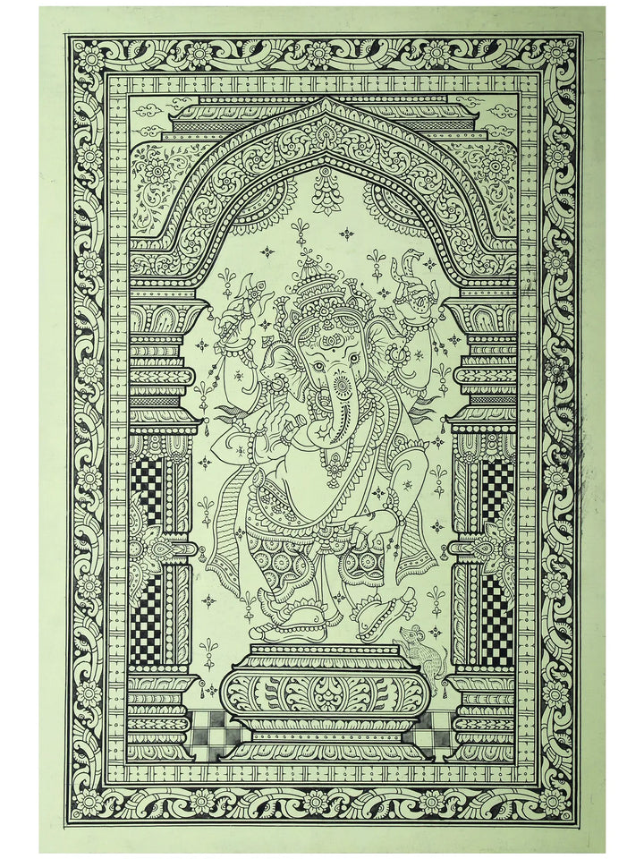 Standing Ekadanta Ganesha Pattachitra Painting on Cloth by Rabi Behera · view 1