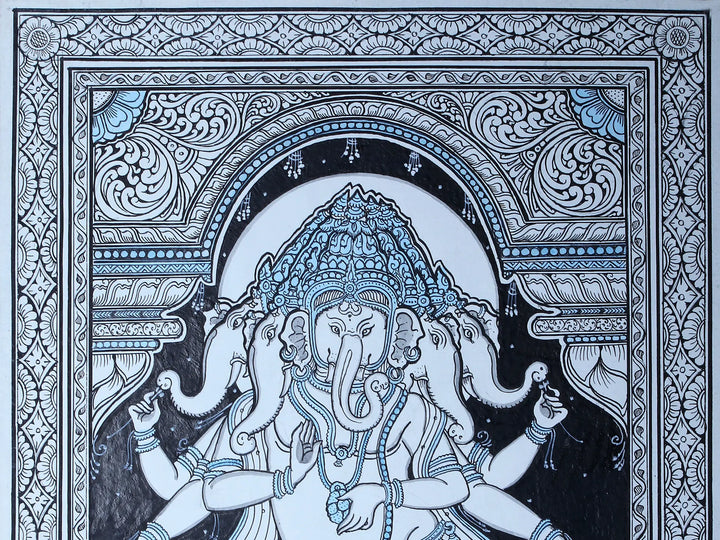 Panchamukhi Ganesha Pattachitra Painting on Cloth · view 3