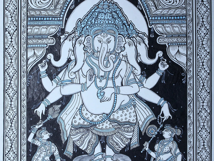 Panchamukhi Ganesha Pattachitra Painting on Cloth · view 4