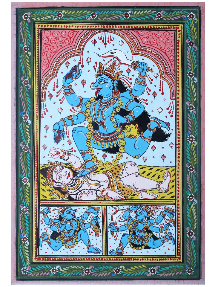 Goddess Kali Pattachitra Painting on Cloth by Rabi Behera · view 1
