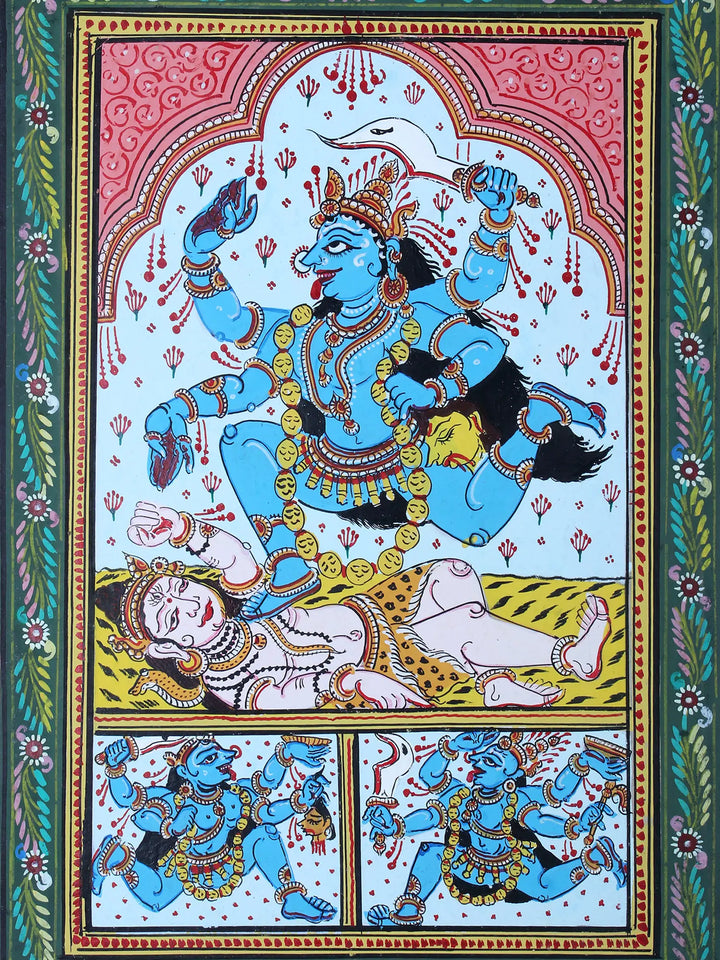 Goddess Kali Pattachitra Painting on Cloth by Rabi Behera · view 2