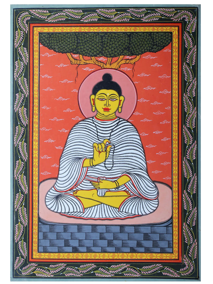 Gautam Buddha Pattachitra Painting on Cloth by Rabi Behera · view 1