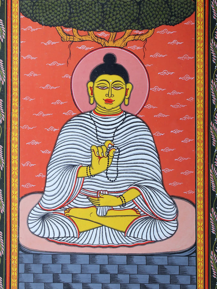 Gautam Buddha Pattachitra Painting on Cloth by Rabi Behera · view 2