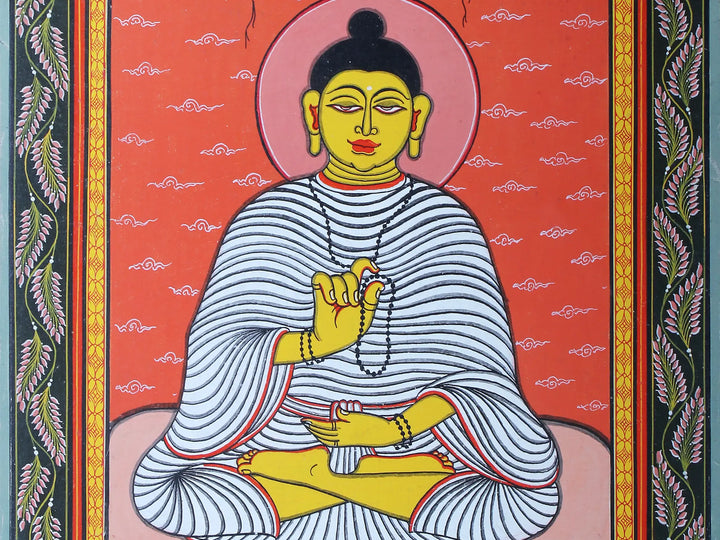 Gautam Buddha Pattachitra Painting on Cloth by Rabi Behera · view 4