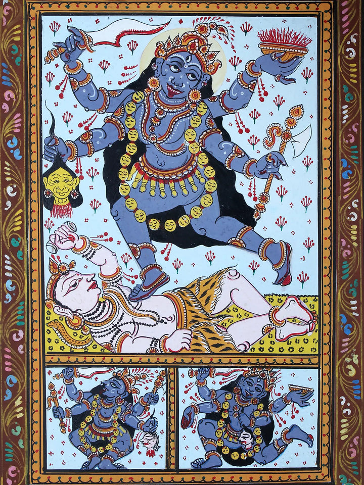 Devi Kali Pattachitra Painting on Cloth by Rabi Behera · view 2