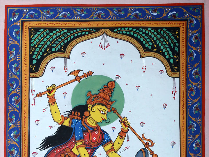 Goddess Durga Patachitra Pattachitra Painting on Cloth by Rabi Behera Pattachitra · view 3