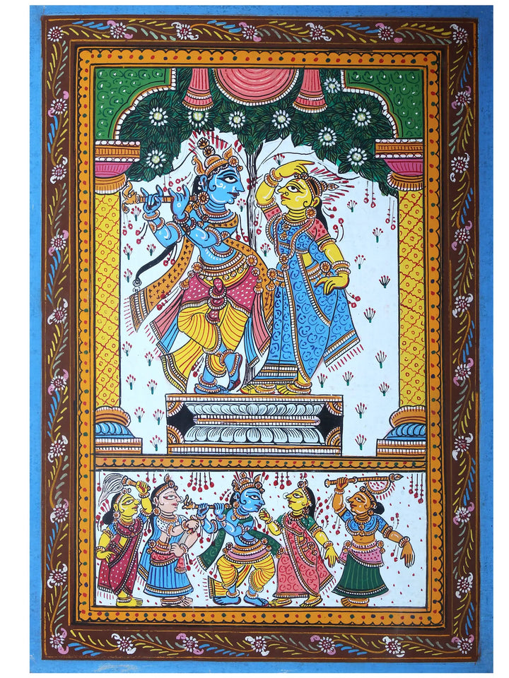 Radha-Krishna Pattachitra Painting on Cloth by Rabi Behera · view 1