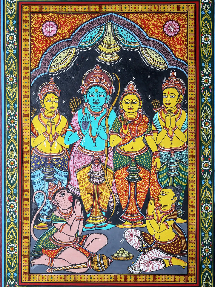 Ram Darbar Pattachitra Painting on Cloth by Rabi Behera · view 2