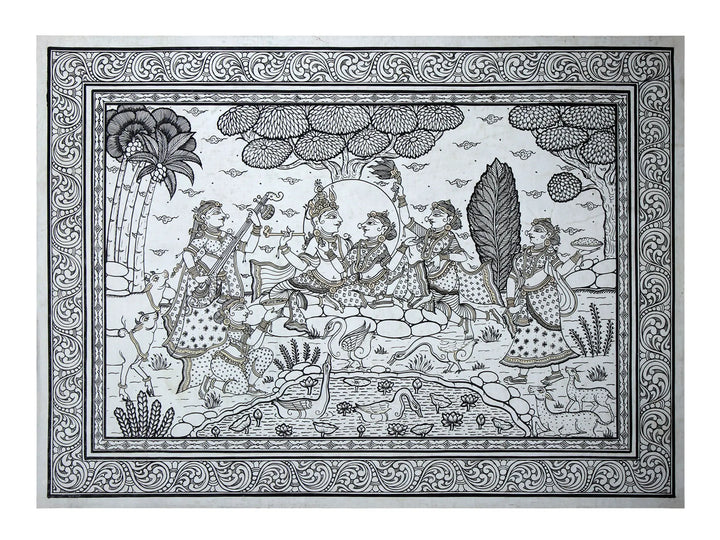 Shri Krishna Rasa Leela Pattachitra Painting on Cloth by Rabi Behera · view 1