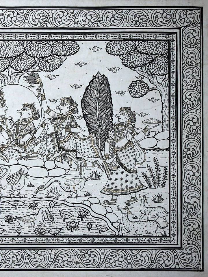 Shri Krishna Rasa Leela Pattachitra Painting on Cloth by Rabi Behera · view 3