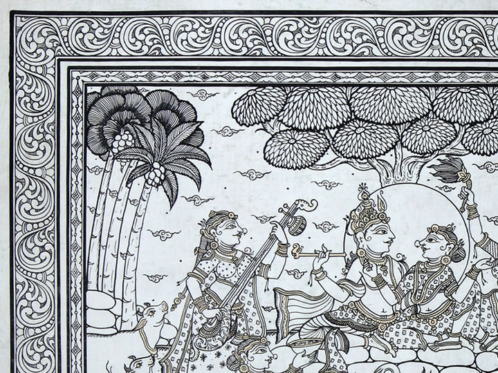 Shri Krishna Rasa Leela Pattachitra Painting on Cloth by Rabi Behera · view 4